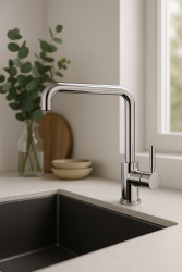 Franke Galley Square Grifo de Cocina Cromo con Caño Giratorio 115.0559.596