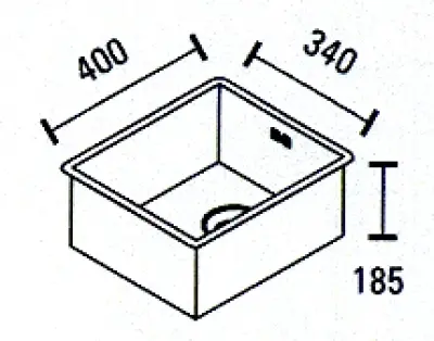 ABK Bingara stainless steel sink 34x40cm flush-mounted, undermount, and surface-mounted 34FVI