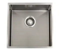 Fregadero ABK Bingara de acero inoxidable para discapacitados de poca profundidad 10cm de profundidad 40x40cm enrasado, bajo encimera y sobre encimera BIN4010FVI