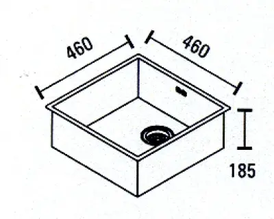 ABK Bingara square stainless steel sink 46x46cm flush mount, undermount, and top mount BIN46FVI