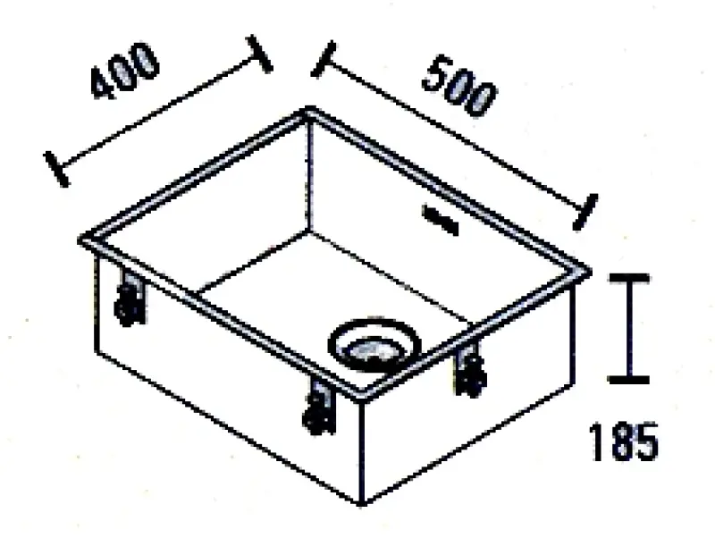Fregadero ABK Bingara de acero inoxidable 50x40cm enrasado, bajo encimera y sobre encimera BIN50FVI