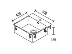 Fregadero ABK Bingara de acero inoxidable 50x40cm con orificio para grifo bajo encimera C1BIN05FVI