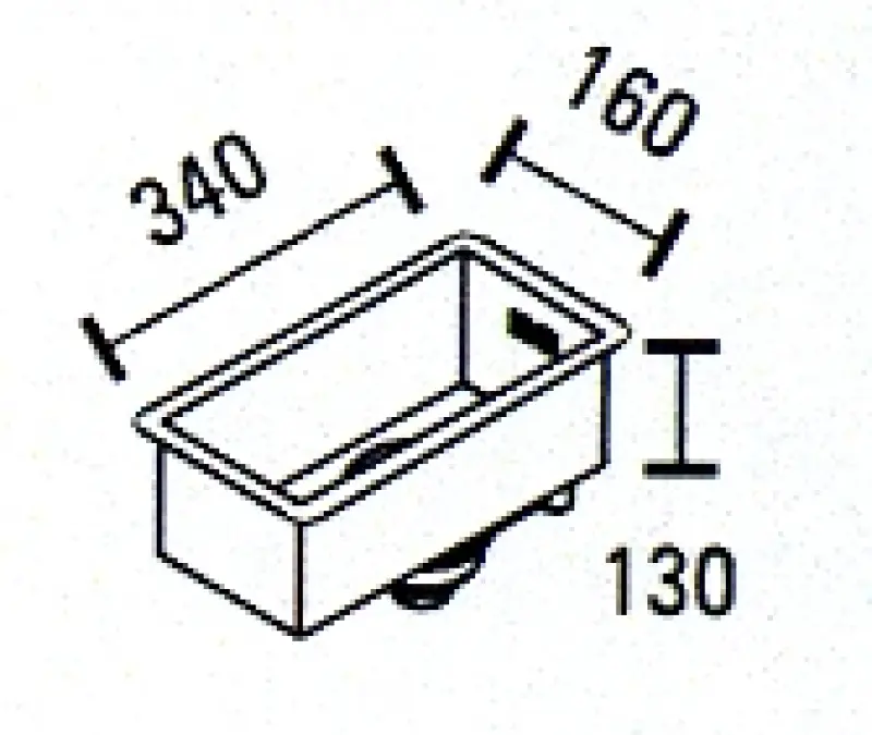 Fregadero ABK Baronga pequeño de acero inoxidable 16x34 cm enrasado bajo encimera y sobre encimera BAR16FVI