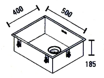 ABK Baronga stainless steel sink 50x40 cm flush mount, undermount, and top mount BAR50FVI