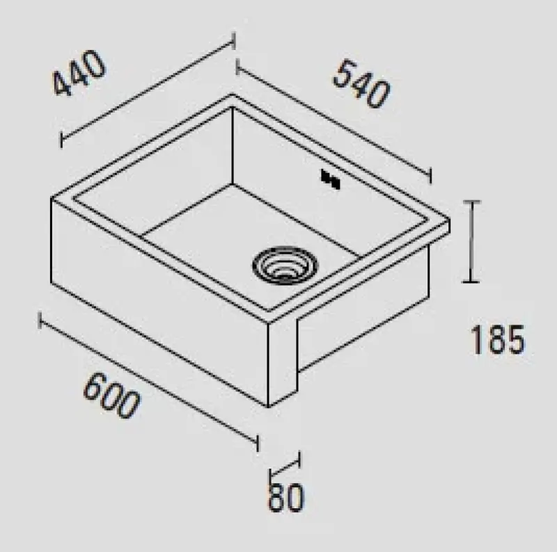 Fregadero intermedio ABK Baronga 6054f con acabado frontal 1150424037 granja