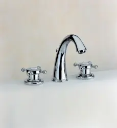 Grifo Huber Victorian Termostático de 3 orificios para lavabo Acero inoxidable VTT710102A