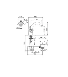 Grifo Huber Victorian para lavabo Acero inoxidable VT0005102A