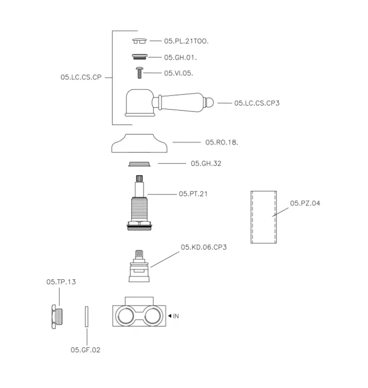 Válvula desviadora Huber Croisette color bronce CS00027027