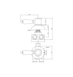 Desviador Huber Victorian de 3 salidas acero inoxidable VT0002702A