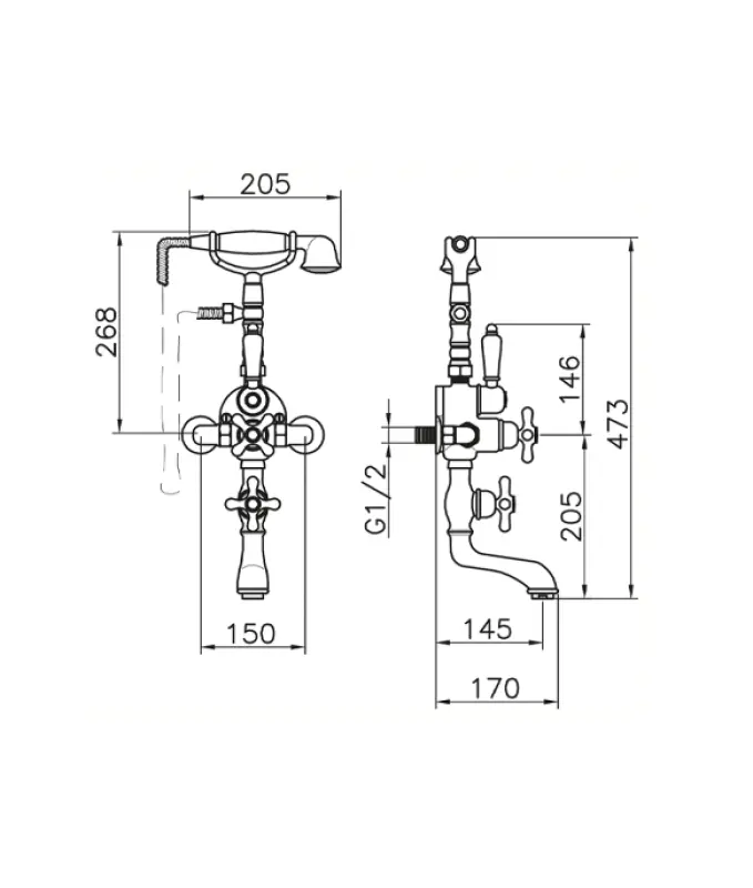 Mezclador de Baño Huber Croisette con Termostato color bronce 198.CS01H.BA