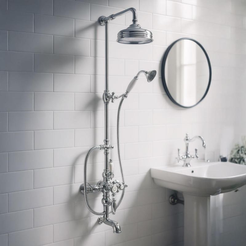 Conjunto de bañera/ducha Huber Victorian termostático  30cm acero inoxidable 592.VN31H.AC