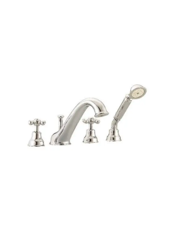 Mezclador de baño Cisal Arcana Ceramic de 4 orificios para montaje en el borde de bañera 3/4" bronce AC00026427