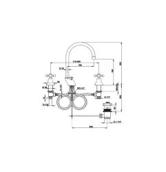 Mezclador Cisal Arcana para lavabo cerámico 3 orificios cromado AC00106021