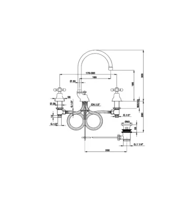 Cisal Arcana Ceramic Washbasin Mixer 3-hole Chrome AC00106021