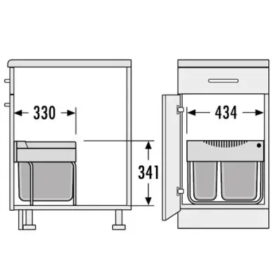 Hailo Tandem S 2 waste bin 1153449212