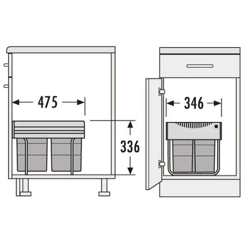 Cubo de basura Hailo Tandem S 3 1153449232