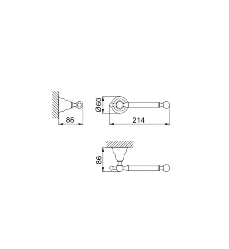 Portarrollos de papel higiénico Huber Croisette Classic Cromado 4034.01H.CR