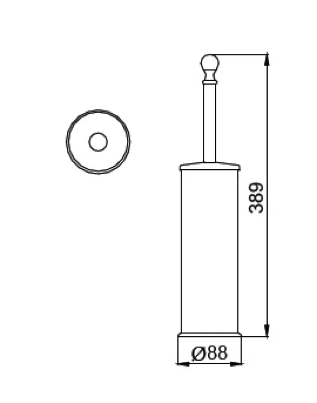 Escobillero Huber Croisette Classic modelo de pie cromado 4040.01H.CR