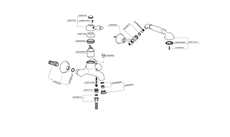 Mezclador de Baño Huber Croisette con Set para Teleducha cromado CM00012021