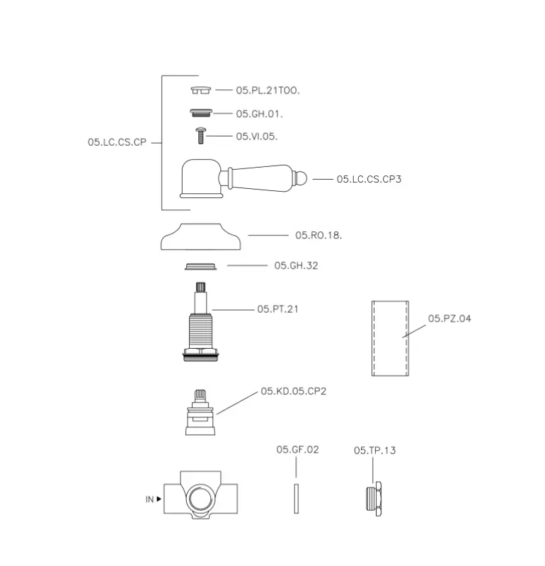 Válvula de desvío Huber Croisette en color dorado 653.CS01H.AG
