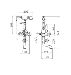 Mezclador de Baño Huber Croisette con Termostato dorado 198.CS01H.AG