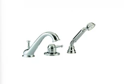 Mezclador de baño Cisal Arcana Royal para montaje en el borde de la bañera cromado-dorado AY00126074