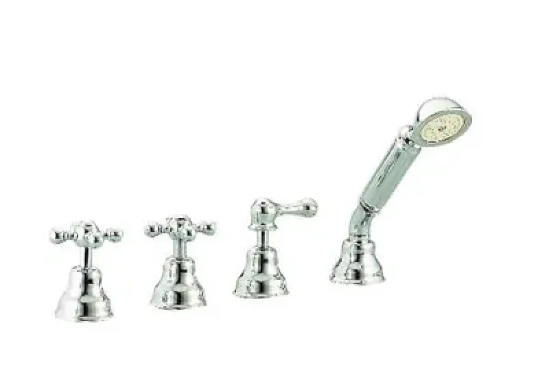 Grifo Mezclador de baño Cisal Arcana Ceramic de 4 orificios para montaje en borde de bañera cromado AC00029021