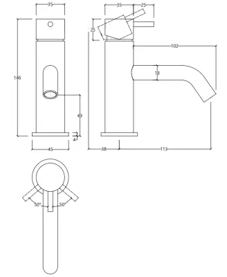 Waterevolution Flow washbasin faucet matte white T110BR