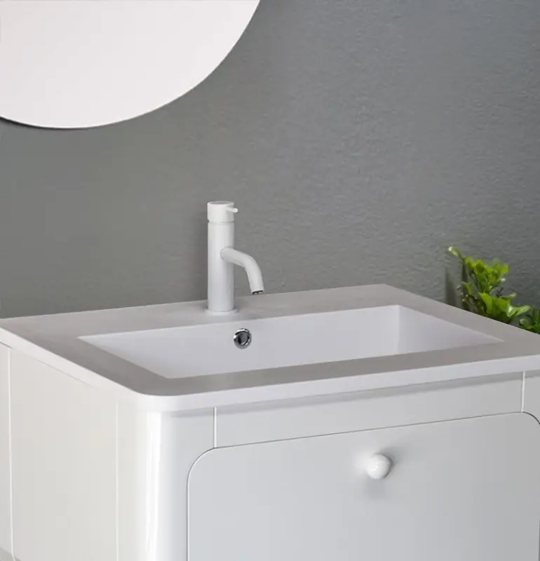 Grifo para lavabo Waterevolution Flow blanco mate T110BR