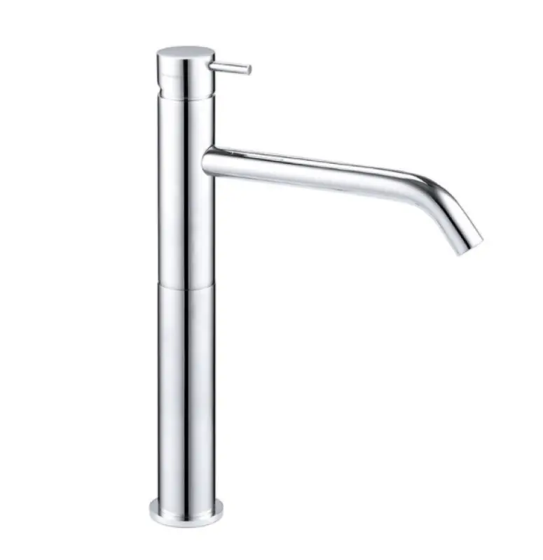 Grifo para lavabo Waterevolution Flow con caño alto para lavabos, incl. tapón de clic cromado T11501