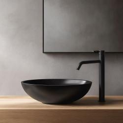 Grifo  Waterevolution Flow monomando caño alto para lavabos incluido tapón clic negro mate T115PR