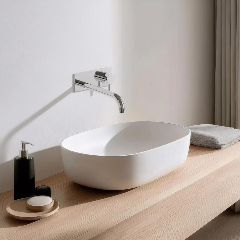 Grifo para lavabo Waterevolution Flow empotrado con embellecedor cromado y caño 25cm T1161B01-25