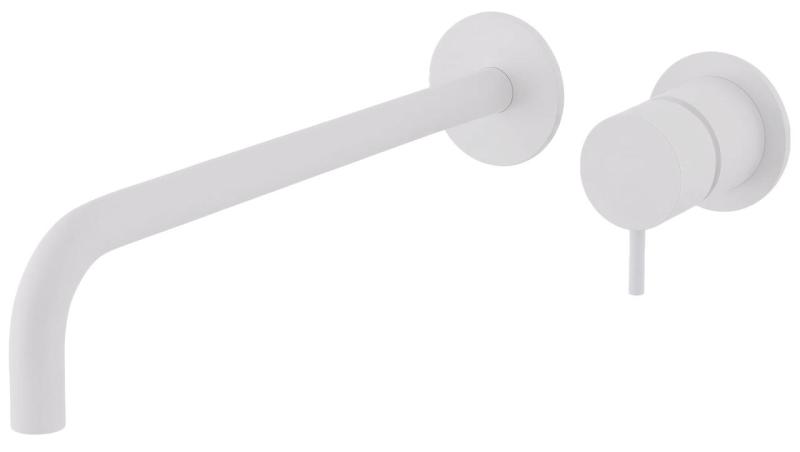 Grifo empotrado para lavabo Watervolution Flow, blanco mate, con caño de 25 cm T116BBR-25