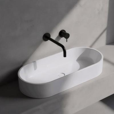 Grifo empotrado para lavabo Watervolution Flow negro mate con caño de 25 cm T116BPR-25