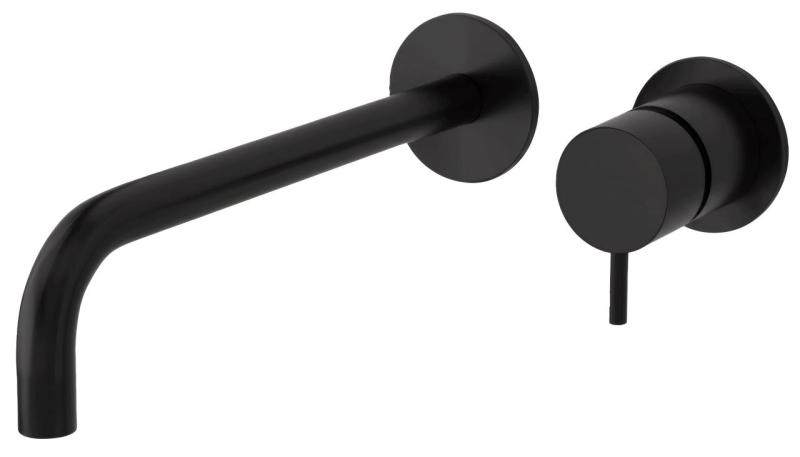 Grifo empotrado para lavabo Watervolution Flow negro mate con caño de 25 cm T116BPR-25