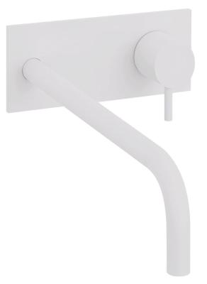 Waterevolution Flow Consealed washbasin monobloc mixer with 25cm spout, easy box and automatic stop & go valve, built-in + external parts White T1161BBR-25