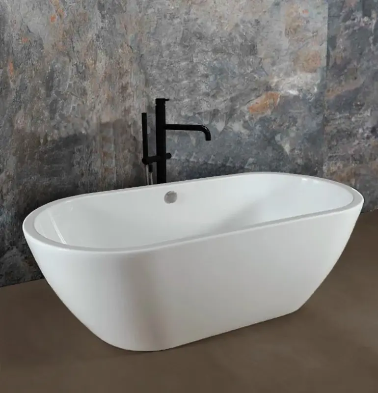 Mezclador Waterevolution Flow de pie para bañera independiente con teleducha negro mate T133PR