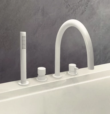 Waterevolution Flow Consealed Bathtub mixer with 2 exits diverter White T138BR