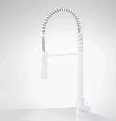 Waterevolution Flow Semi-professional kitchen mixer with extractable shower and swivel spout White T157BR