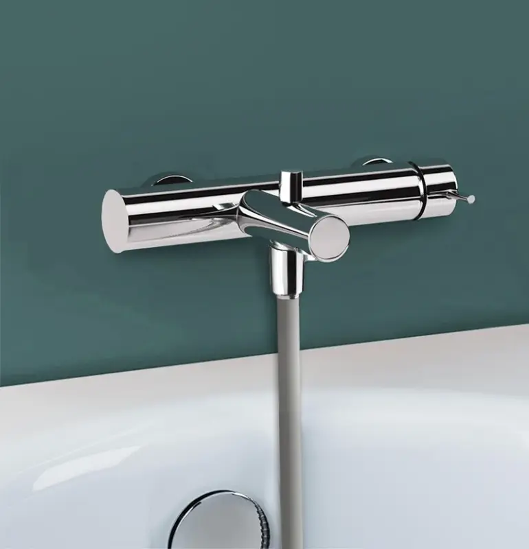 Grifo monomando para bañera Waterevolution Flow con juego de ducha de mano cromado T13001