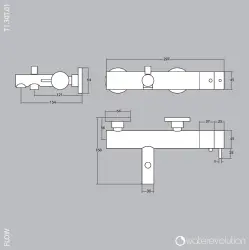 Termostato de baño Waterevolution Flow con set de teleducha blanco mate T130TBR