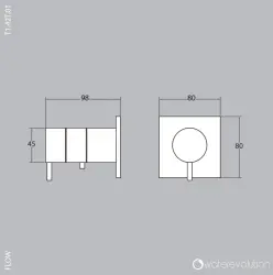 Termostato Waterevolution Flow de ducha empotrado rosetón cuadrado blanco mate T142TBBR