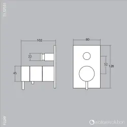 Termostato Waterevolution Flow de ducha empotrado con 2 tomas negro mate T132TBPR