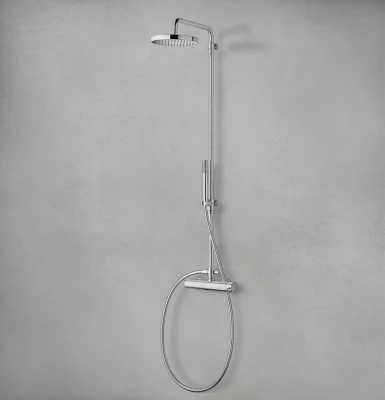 Thermostatic shower mixer with bar, flexible, handshower and fixed holder Chrome T141T01