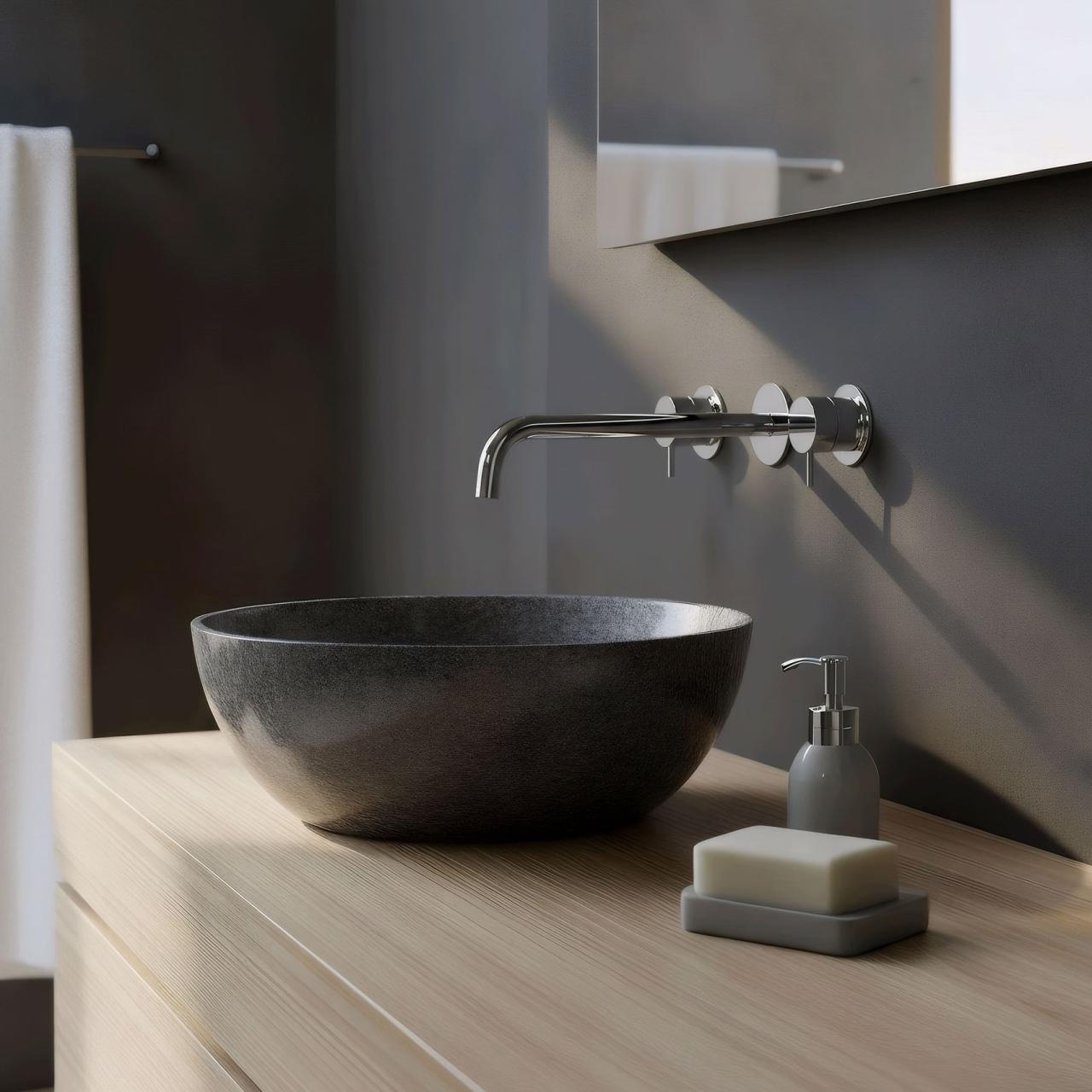 Grifo Waterevolution Flow  de lavabo empotrado 3 orificios cromado con caño 25cm 1208511212