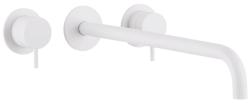 Grifo Waterevolution  Flow empotrado de 3 orificios para lavabo blanco mate con caño 25 T1163FBR-25