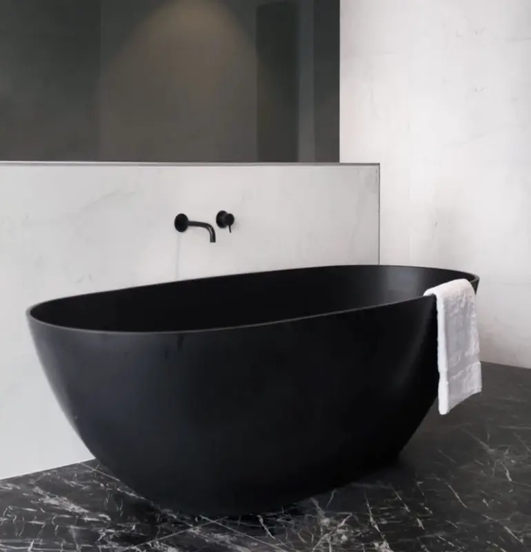 Caño Waterevolution Flow de bañera  negro mate 15cm T1671-15PR