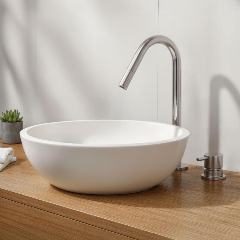 Grifo  Waterevolution Flow monomando de 2 orificios cromado con caño pequeño V 120mm T1121V01