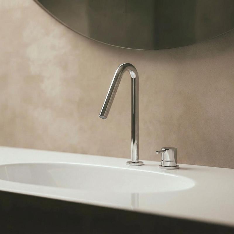 Grifo  Waterevolution Flow monomando de 2 orificios cromado con caño pequeño V 120mm T1121V01