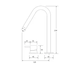 Grifo Waterevolution Flow de 2 orificios para lavabo blanco mate con caño pequeño V 127mm T1121VBR